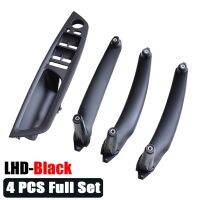 ที่เท้าแขน LHD-Black-4pcs LHD-Black-4pcs คาร์บอนไฟเบอร์สำหรับ BMW E70 E72 X5 X6 2007-2014ประตูรถภายในมือจับแผ่นครอบดึงแผงด้านใน