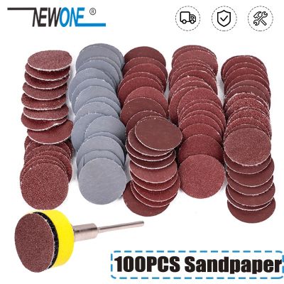 100pcs 25mm High Quality Sanding Discs + 1" Abrasives Hook &amp; Loop Backer Plate + 1/8inch Shank Set For Polishing Tools