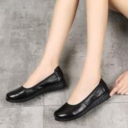 New Comfortable Soft Bottom Shoes for Women Genuine Cow Leather Solid