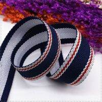 New 20mm (1 meter/lot) Cowboy Blue Stripe grosgrain Ribbon polyester woven jacquard ribbon DIY handmade clothing accessories