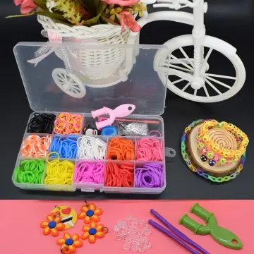 Colorful Rubber Loom Bands Elastic DIY Set Box Girls Gift Weaving