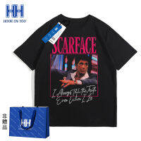 Scarfaces ผู้ชายผู้หญิงกีฬาแขนสั้นเสื้อยืด1983 Scarfaces Al Pacinos Tony ภาพยนตร์ร่วมผ้าฝ้ายเสื้อยืด