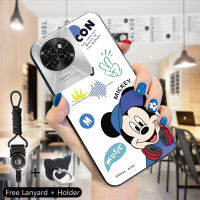 เคส PMP สำหรับ Tecno Camon 20 Camon 20 Pro Itel S23 (แหวนใส่นิ้ว + สายคล้อง) เคสลายการ์ตูนน่ารักเล่นกีตาร์ฟังเพลง (Micky Minie) เคสป้องกันซิลิโคนกันกระแทกโทรศัพท์