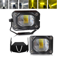 6000K 3000K 3 LED Motorcycle Headlight 60W 4X4 LED Work Light Projector Lens Car Lights with Brackets Accessories Moto 12V 24V