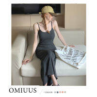 [OMIUUS] เดรสรัดรูปรัดรูปสายรัดกระโปรงยาวฤดูร้อนสำหรับผู้หญิง