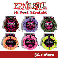 ERNIE BALL 10FT Braided Straigh สายแจ็คกีต้าร์ แบบไนลอนถัก ยาว 3 เมตร หัวตรง/ หัวงอ (Angle Instrument Cable)