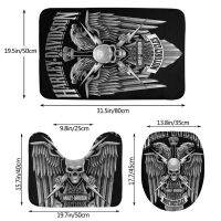 Harley Davidson ห้องน้ำพรมชุด 3 ชิ้นนุ่มลื่นและทันสมัยห้องน้ำห้องสุขาพรมปูพื้นห้องน้ำห้องอาบน้ำฝักบัวที่อาศัยอยู่พรมบ้านห้องตกแต่งพื้นที่