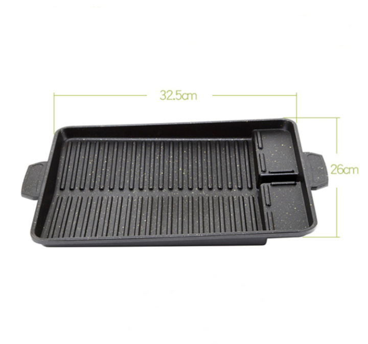 Korean BBQ Grill Pan NonStick Smokeless Charcoal Grill Plate for