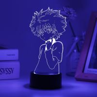 Anime Led Night Light Kid Manga Attack On Titan Sunset Lamp Hunter X Room Decor Gift Base And Acrylic Board Are Sold Separately