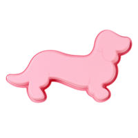 ถาดอบช็อกโกแลตสัตว์นำกลับมาใช้ใหม่ได้ 3 มิติ DIY Dachshund Shape น่ารัก Bakeware ขนมปังขนมเค้กสีชมพูเครื่องมือแม่พิมพ์ซิลิโคนทนทาน