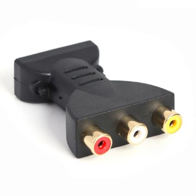 Chaunceybi HDMI-compatible Male to 3 Female Composite Audio Video Support 720p 1080p Digital Signals Converter for TV