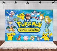Pikachu Birthday theme backdrop banner party decoration photo photography background cloth