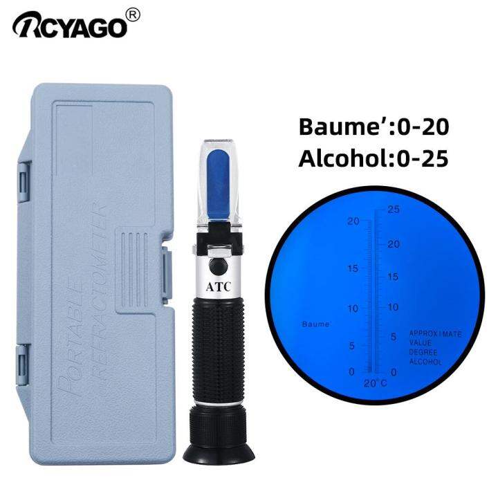 RCYAGO Handheld Refractometer 2 In 1 Wine 025 Alcohol 020 Wave