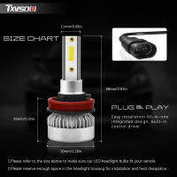 TXVSO8 Mini H8 LED Lights 12V Car Headlights Bulbs 20000LM 6000K Auto 110W COB Diode Lamps Luces Led Para Auto