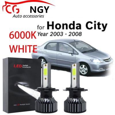 New หลอดไฟหน้า LED สีขาว 6000K 12-24V (40w) สําหรับ Honda City SEL (ปี 2003-2008) 2 ชิ้น