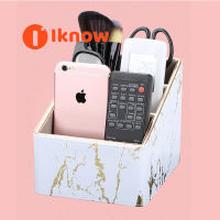 I Know Multi-Function Marble Leather Desk Stationery Organizer ที่ใส่ดินสอโทรศัพท์มือถือรีโมทคอนโทรลกล่องเก็บของ