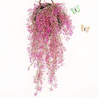 【DT】 hot  Simulated Golden Bell Willow Branch Plastic Artificial Flower Wall Decoration Vine Bar Restaurant Decoration Flower