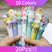 20Pcs 10 Colors Cute Cartoon Ballpoint Pen School Office Supply Stationery Papelaria Escolar Multicolored Pens Colorful Refill