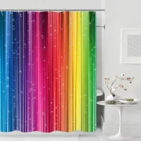 Modern Rainbow Stripes Shower Curtain Decor Waterproof Polyester Eco-Friendly Shower Curtains Bathroom decoration Douchegordijn