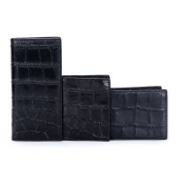 Embossed Stone Pattern Leather Mens Short Wallet Genuine Leather Long Man Multi Card Wallets High Grade Purse Slim Money Bag