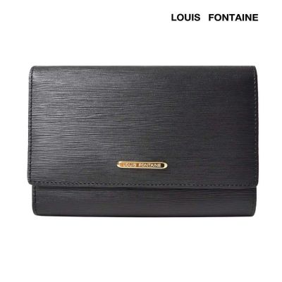 Louis Fontaine กระเป๋าสตางค์ 3 พับกลาง รุ่น GEMS - สีดำ ( LFW0014 )
