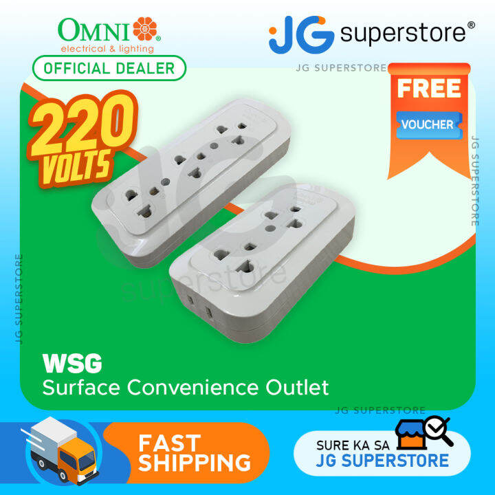 Omni 10a 220v 2 Gang 3 Gang Surface Convenience Outlet With Ground For Desktop Office And 0547