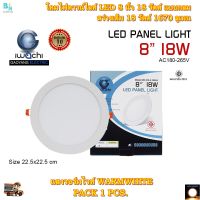 โคมไฟดาวน์ไลท์ LED โคมฝังฝ้า ดาวไลท์ LED หลอดไฟledเพดาน โคมไฟติดเพดาน LED ไฟเพดานบ้าน led หลอดไฟดาวน์ไลท์ แบบกลม 8 นิ้ว 18W แสงวอร์มไวท์ (1 ชุด)