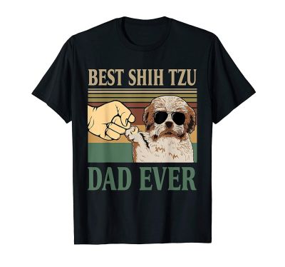Best Vintage Shih Tzu Dad Dog T-shirts Ever 100% cotton T-shirt