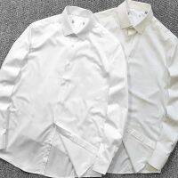 Produced by Lutai keel shaped 120 count ultra-fine soft stretch mens slim long-sleeved shirt casual white shirt 【JYUE】