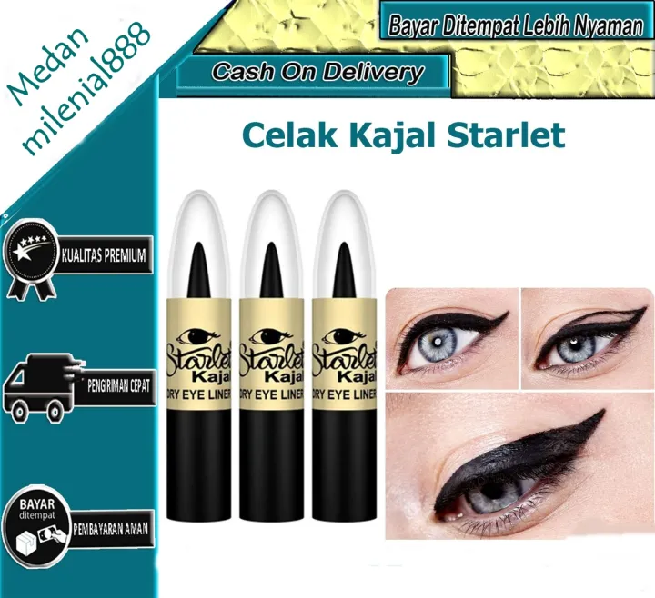 New celak mata kajal starlet khas arab original eyeliner starlet tahan
