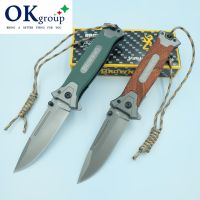 OKgroup CM008-Red and Green Folding knife มีดพับพกพา มีดพกเดินป่า มีดสวยงาม มีดพกสวยๆ มีดแคมป์ปิ้ง 5CR13MOV ขนาด 21.50ซม.