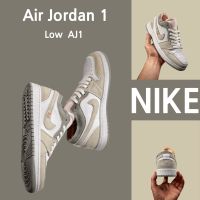 2023 Original （Real shot） J 1 Low white gray 100 original sneakers shoes running shoes shoes Basketball Shoes