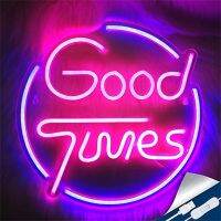 Wanxing Neon Signs Good Times LED Acrylic Blue Pink Wall USB Party Lights Bar Sign Game Room for Teen Boys Bedroom Decor