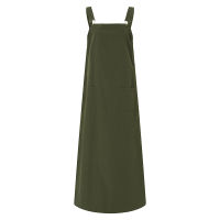 ZANZEA ashion Sleeveless Square Neck Plain Casual Baggy Swing Maxi Dress