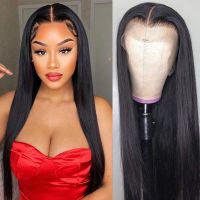 12A Raw Indian Hair HD Lace Frontal Wig Brazilian Virgin Swiss Lace Frontal Bone Straight Human Hair Wigs For Black Women