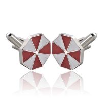 Brand Umbrella Cuff Links Red Silver Color Fashion Casual Mens Cufflinks High Quality