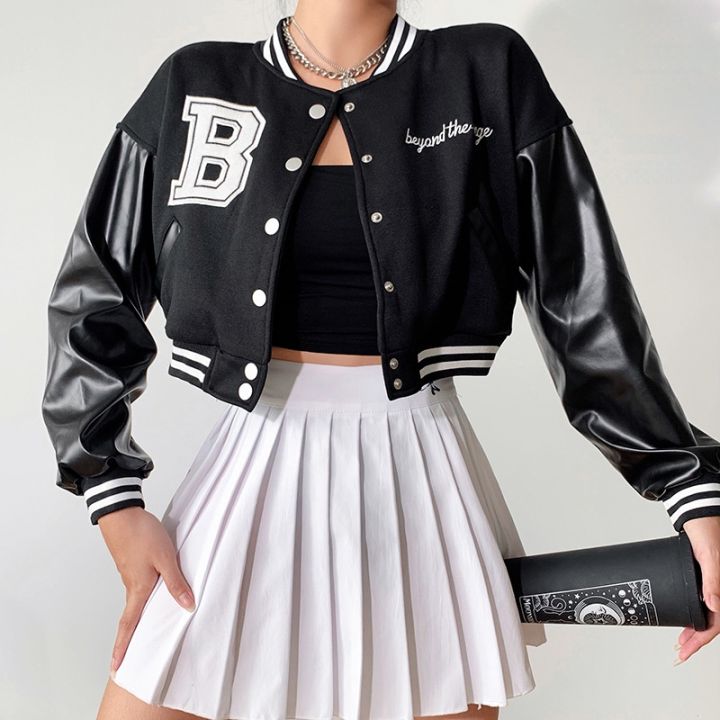 Aesthetic Cropped Varsity Jacket