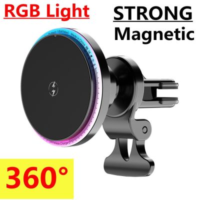 Magnetic Car Wireless Charger Air Vent Stand For iPhone 14 13 12 11 Pro Max Car Phone Holder 15W Fast Chargers Wireless Charging