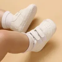 Infant Spring Shoe Newborn Infant Girls and Boys Recreational Baptism Non-Slip Walking Shoe White Soft-soled Sneaker Prewalker