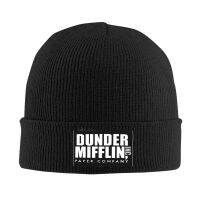 [[Hana Clothing Store] ทีวีสำนักงานเสื้อ Dunder Mifflin บริษัทกระดาษหมวกบีนนี่หมวกอบอุ่นฤดูหนาวหมวกถักสำหรับผู้ใหญ่หมวกถุงมือเล่นสกีหมวก