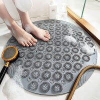 Round Non-Slip Bath Mat Safety Shower PVC Bathroom Mat With Drain Hole Plastic Massage Foot Pad Bathroom Accessories Set