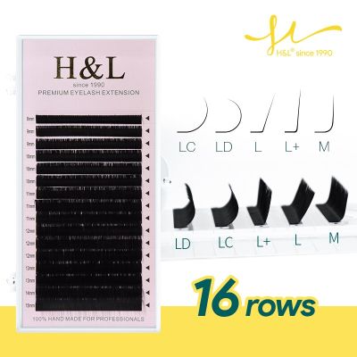 H&amp;L SINCE 1990 Mix 8~15 mm 16 Lines Premium Natural Synthetic Mink Individual Eyelash Extension Makeup Maquiagem Cilios Cables Converters