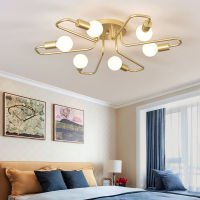 Retro Iron Ceiling Chandelier Lamp for Living Room Bedroom Loft Home Decoration Gold Lustre Vintage Nordic Led Lighting Fixture