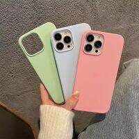 เคสสีพื้นพาสเทล กำมะหยี่ด้านในสำหรับ for ไอโฟนรุ่น   for IPhone 14 Pro Max 11 12 13 Pro X XR XS Max 7 8 Plus