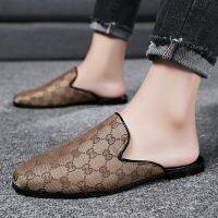 Leong 2021ใหม่รองเท้าเปิดส้นหนังผู้ชาย Loafers ยี่ห้อ Comfy รองเท้าผู้ชายรองเท้าลำลองสำหรับขับรถบนรองเท้าเรือสำหรับชายรองเท้าแตะ Chaussure Homme ขนาดพิเศษ39-46