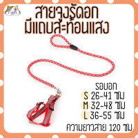 สายจูง ที่รัดอก มีแถบสะท้อนแสง สำหรับสัตว์เลี้ยง dog leashes [สายมีแถบ]