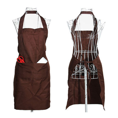 Plain Apron Front Pocket for Butchers Chefs Kitchen Cooking Craft Baking Waiter - Brown