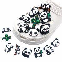 1PCS Lovely Cartoon Animal Panda Shoe Charms Chinese National Treasure Kids Garden Croc Accessories DIY Buckle Wristband Decor