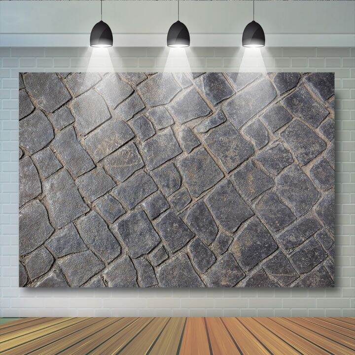 stone-floor-backdrop-brick-road-photography-props-abstract-texture-design-black-white-stone-pavement-background-photostudio-food-storage-dispensers