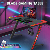 DeskShop โต๊ะเกมมิ่ง โต๊ะคอมพิวเตอร์ RGB Gaming table มีรูปทรงขาY โต๊ะเกม มีไฟ RGB มีไฟ LEDสวย ไม่แสบตา หน้าโต๊ะหุ้มคาร์บอน 3D หน้ากว้าง 120cm